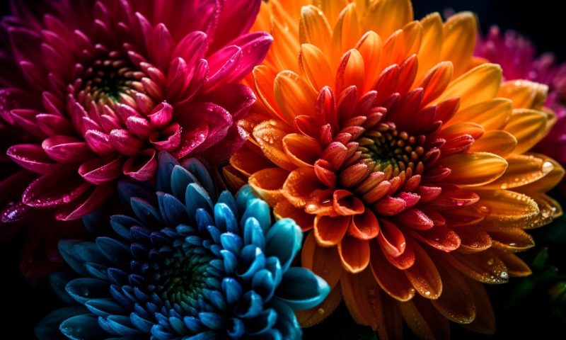 Vibrant multi colored daisy bouquet, a gift of nature beauty generated by artificial intelligence